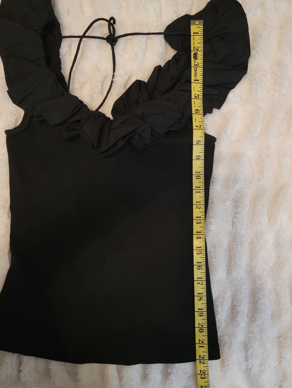 Anthropologie Maeve Black Ruffle Tank - Picture 15 of 15